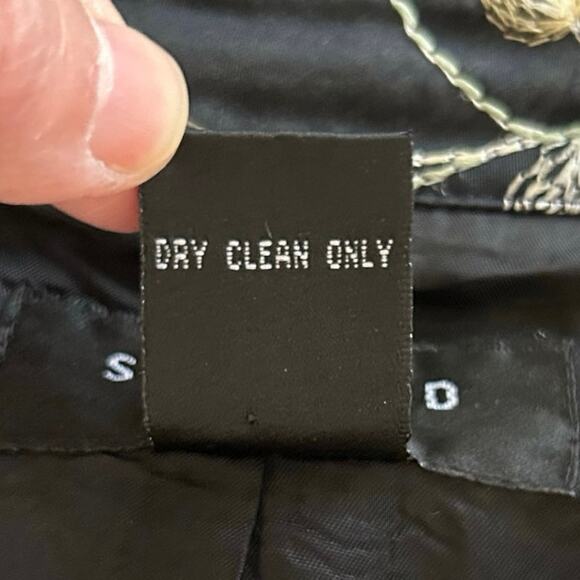 Silkland Petite Women Embroidered Top Blouse Artsy Boho Silk Black Size 14P - Picture 6 of 7